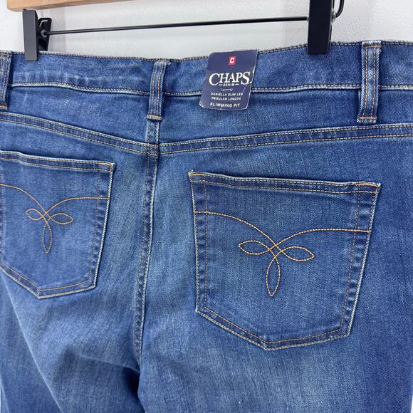 NWT Chaps Womens' Daniella Slim Leg Slimming Fit Denim Jeans Blue sz 12 Casual - Picture 7 of 9
